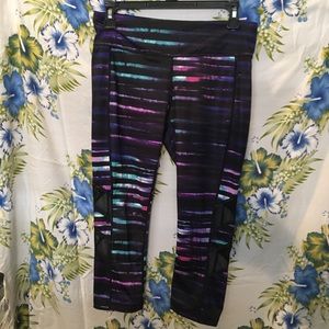 Multi Color Capri Legging with Mesh